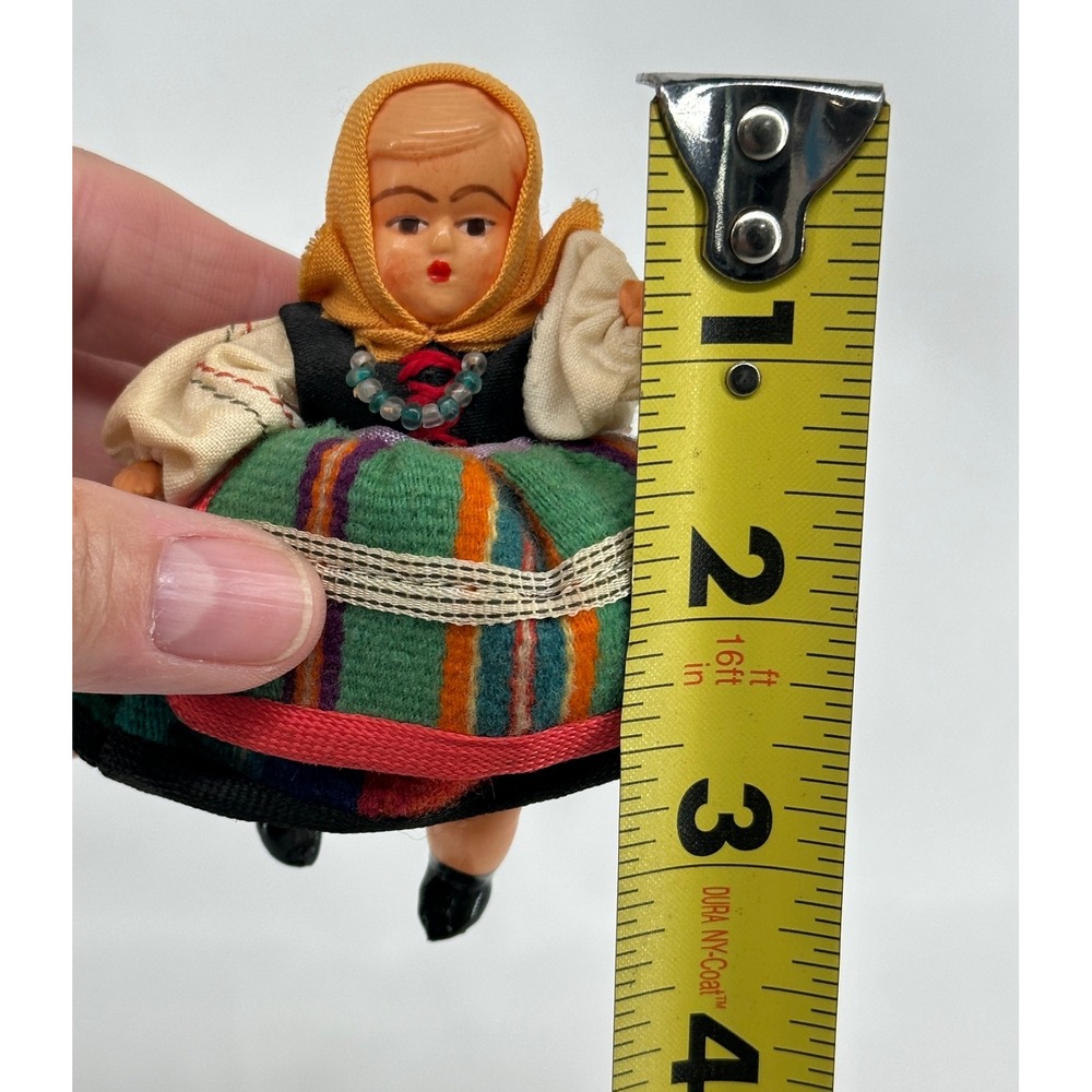Unbranded Miniature Folk Doll Unisex 3.5in Multi-Color Vintage European Costume - Picture 6 of 6